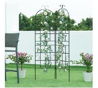 Treillis de jardin en set de 2 pièces Barrea acier 180 x 102 cm noir