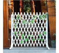 Treillis de jardin extensible en bois blanc, barrière de jardin robuste autoportante pliable pour animaux domestiques, écran de plantes d'extérieur, réglable H 150 x L 200 cm pour décoration de jardin