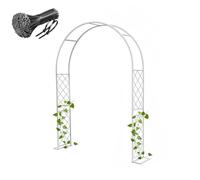 Treillis de Jardin extérieure, Arceau Robuste pour Plantes grimpantes, Arche à rosiers épaisse antirouille, décoration terrasse Mariage événement(Blanc,L260 x H240cm)