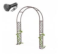 Treillis de Jardin extérieure, Arceau Robuste pour Plantes grimpantes, Arche à rosiers épaisse antirouille, décoration terrasse Mariage événement(Brun,L220 x H240cm)