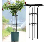 Treillis De Jardin for Plantes Grimpantes, Treillis D'obélisque De Jardin Intérieur Et Extérieur, Treillis De Support for Plantes Rond Antirouille, Tuyau en Acier Enduit De PE, Facile À Assembler (Co