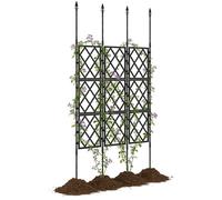 Treillis de jardin - Outsunny - support pour plantes grimpantes - structure pliable - métal - 85x197cm - noir