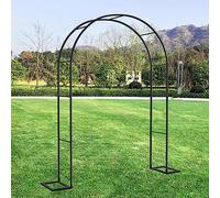 Treillis de jardin pour plantes grimpantes - Support en métal - 120 cm x 220 cm - En acier galvanisé - Noir - Décoration de jardin - Idéal pour les roses et les vignes