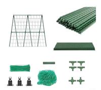 Treillis de jardin réglable en hauteur, support en acier robuste pour plantes grimpantes, légumes, fleurs, cadre de support pliable en forme de A, 80-160 cm, vert (80 x 80 cm)