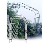 Treillis de jardin réglable en métal pour plantes grimpantes 1,2 m 3,2 m Décoration extérieure Mariage & Fête Design élégant Noir/Blanc 210 x 240 cm Structure de support
