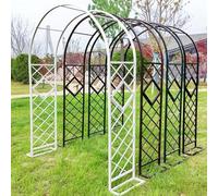Treillis de jardin robuste en métal zingué pour plantes grimpantes, support de plantes résistant aux intempéries, 140-380 cm, options de hauteur, idéal pour une utilisation en extérieur (blanc, 280 x