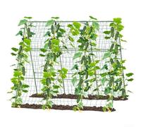 Treillis de jardin stable pour parterre surélevé pour grimper aux légumes avec structure de cadre, ensemble complet de piquets et connecteurs