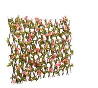 Treillis de lierre artificiel extensible 5 pcs 180x60 cm en PVC et bois pour jardin terrasse balcon, panneau brise vue occultant, claustra de séparation intime et occultant