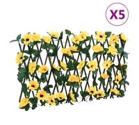 Treillis de Lierre Artificiel Extensible Écran de Clôture Jardin Jaune vidaXL