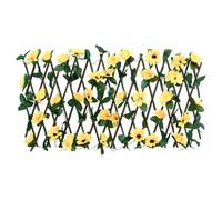 Treillis de lierre artificiel jaune extensible en PVC et bois 180x20 cm panneau occultant jardin terrasse balcon extérieur pour séparation intimité et aménagement