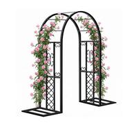 Treillis de repas pour plans d'escalade - Arbor noir Surdy pour vignes lourdes, extérieur, décoration et mariage, même 4,6 x 7,5 f avec base autonome sécurisée