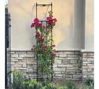 Treillis de tonnelle de Jardin Mural à Demi-Face pour Plantes grimpantes - Treillis de pergola en métal Noir avec Cadre en Acier Robuste(150x240x40CM/4.9x7.9x1.3ft)