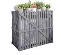 Treillis décoratif - Clôture d'intimité pour piscine sans creuser - Facile à installer pour jardin, cour et terrasse (gris, 85 x 40 x 80 cm)