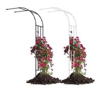 Treillis demi-côté pour plantes grimpantes - Tonnelle de mariage en métal pour décoration de patio et d'arrière-cour - Noir 150 x 240 cm (l x H) - Parfait pour les événements de pelouse et de jardin