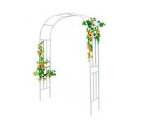 Treillis en acier blanc pour plantes grimpantes - Structure de support en métal pour extérieur - Assemblage facile - Décoration de mariage et de fête pour jardin, pelouse, pergola (320 x 240 cm)