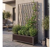 Treillis En Aluminium Hwc-G21, Treillis En Ciseaux Pour Jardinières Et Pots De Fleurs, Acier 152 X 90 X 35 Cm Gris Gris