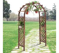 Treillis en bois pour arche de jardin - Arche d'escalade résistante aux intempéries pour mariages, fêtes et festivals - Décoration pour plantes, 140 x 225 cm