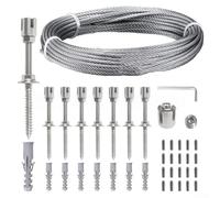 Treillis en fil d'acier de qualité marine 304 pour plantes grimpantes - Système de support mural résistant pour jardin et kit de câbles à monter soi-même pour culture en plein air et façade moderne