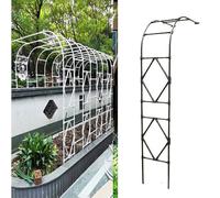 Treillis en métal noir demi-côté pour plantes grimpantes, tonnelle de jardin murale pour balcon, terrasse, décoration de cour (0,9 m)