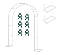 Treillis en métal pour arche de jardin d'extérieur - 1,4 x 2,4 m - Facile à assembler - Pergola pour mariages, fêtes et plantes grimpantes - Tonnelle blanche pour décoration de pelouse de jardin