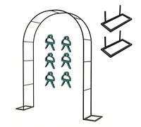 Treillis en métal pour arche de jardin - Pergola de mariage à assembler facile pour plantes grimpantes 1 x 2,2 m, idéal pour décorations de fête et événements dans le jardin (noir)