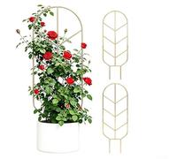 Treillis en métal pour plantes grimpantes d'intérieur, cadre de support en feuille d'or mat pour Monstera Philodendron Pothos, alternative moderne au piquet de jardin (2)