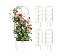 Treillis en métal pour plantes grimpantes d'intérieur, cadre de support en feuille d'or mat pour Monstera Philodendron Pothos, alternative moderne au piquet de jardin (4)