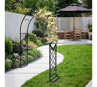 Treillis en métal robuste pour jardin, pelouse, terrasse, cour, pergola, arche de mariage, arche, décorations de fête, plantes grimpantes, vignes 140, 180, 200, 220, 240 cm (noir, 3,2 m x 2.