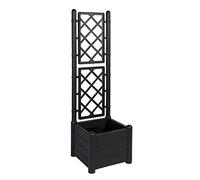 Treillis espalier avec jardinière en plastique anthracite/gris dimensions l x l x h en cm : 43 x 43 x 142 cm-topp pour jardin, terrasse et balcon.