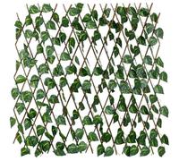 Treillis Extensible 180 X H 90 Cm Avec Feuillage Artificiel - Grille 7 X 7 Cm