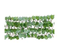 Treillis Extensible Cour extérieure de clôture Simulation | Décoration de jardin murale en rotin à feuilles vertes en plastique télescopique(40CM Grape Leaves)