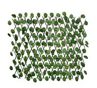 Treillis Extensible Cour extérieure de clôture Simulation | Décoration de jardin murale en rotin à feuilles vertes en plastique télescopique(120CM Begonia leaves)