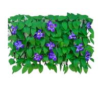 Treillis Extensible Cour extérieure de clôture Simulation | Décoration de jardin murale en rotin à feuilles vertes en plastique télescopique(40CM Spring orchid p)