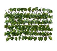Treillis Extensible Cour extérieure de clôture Simulation | Décoration de jardin murale en rotin à feuilles vertes en plastique télescopique(70CM Green basil lea)