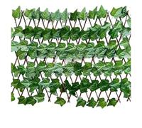 Treillis Extensible Cour extérieure de clôture Simulation | Décoration de jardin murale en rotin à feuilles vertes en plastique télescopique(70CM Sweet potato le)