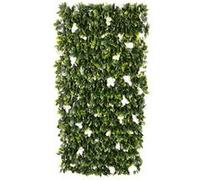 Treillis extensible en osier avec feuillage - jasmin - 100 x 200 cm - nature