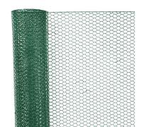 Treillis hexagonal 10 m - 75 cm de haut - Largeur de maille : 25 mm - Épaisseur du matériau avec revêtement 0,7 mm - Fil de lapin, grillage pour petits animaux - Clôture en maille verte