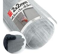 Treillis métallique, 2x2 mm, Ø0,5mm, 1x0,5m, galvanisé, pour lapin
