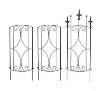 Treillis métallique pour plantes grimpantes pour jardin et plantes en pot, design incurvé avec structure en acier stable pour soutenir la croissance des plantes grimpantes (noir)