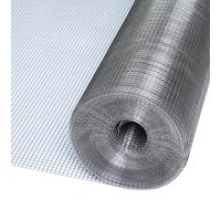 Treillis métallique soudé en acier inoxydable 304, 10 mm, tissu de quincaillerie robuste pour enclos de volaille, jardin, clôture, projets d'extérieur (1 x 8 m, argent)