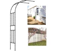 Treillis Mural for Arche de Jardin Demi-latérale, Support tonnelle en métal 60 cm à 300 largeurs for l'extérieur for Plantes grimpantes, pergola d'arche décoration Mariage(Black)