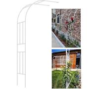 Treillis Mural for Arche de Jardin Demi-latérale, Support tonnelle en métal 60 cm à 300 largeurs for l'extérieur for Plantes grimpantes, pergola d'arche décoration Mariage(White)