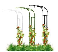 Treillis mural noir demi-face pour plantes grimpantes, décoration de cérémonie de mariage, arche de pelouse extérieure (l 220 x H 240 cm)