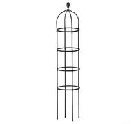 Treillis obélisque de jardin pour plantes grimpantes, cage de support réglable en acier avec revêtement antirouille pour roses, vignes, légumes, utilisation en extérieur et intérieur, noir