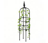 Treillis obélisque de jardin pour plantes grimpantes, support en métal pour roses et pois de senteur, 60 x 180 cm de hauteur, durable, décoration intérieure et extérieure, noir, 25 x 180 cm / 9.8 x