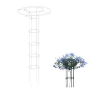 Treillis obélisque de jardin pour plantes grimpantes - Tour parapluie verticale antirouille pour glycines et légumes - 210 cm (82,67 pouces) intérieur/extérieur blanc