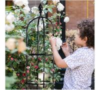 Treillis obélisque de jardin, treillis de jardin, treillis de support renforcé pour plantes en pot, vigne, rose, clématite, extérieur, intérieur, 1 pièce, très résistant, noir, 40 x 180 cm