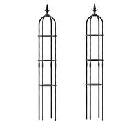 Treillis obélisque en métal résistant aux intempéries pour plantes de vigne et parterres de fleurs intérieur/extérieur