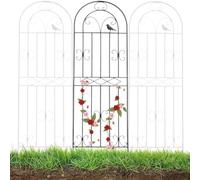 Treillis Plante Grimpante Extérieur,Grande Support pour Fleurs Grimpantes Lot de Treillage de Jardin en Fer Forgé pour Rosiers Jasmin Décoratif Métal (Color : Black, Size : 50x220cm/19.7x87in)