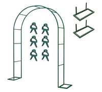 Treillis pour arche de jardin extérieur - Support de pergola en métal pour plantes grimpantes - Assemblage facile - Parfait pour les fêtes et la décoration de jardin - Vert - 1,4 m x 2,3 m